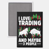 Funny Trading Quote Bull & Candlestick Daytrading Magnet (Vorderseite/Rückseite)