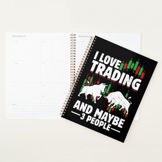Funny Trading Quote Bull & Candlestick Daytrading  Planer (Anzeige)
