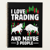 Funny Trading Quote Bull & Candlestick Daytrading  Planer (Vorderseite)