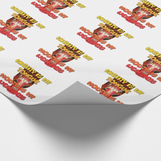 Funny Traditional Big Mouth Design Logo Geschenkpapier (Ecke)