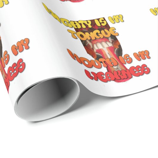 Funny Traditional Big Mouth Design Logo Geschenkpapier (Rolleneckpunkt)