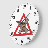 Funny Traffic Jam Knot Warning Road Sign Große Wanduhr (Winkel)