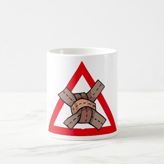 Funny Traffic Jam Knot Warning Road Sign Kaffeetasse