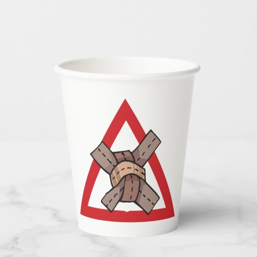 Funny Traffic Jam Knot Warning Road Sign Pappbecher (Vorderseite)