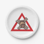 Funny Traffic Jam Knot Warning Road Sign Pappteller (Vorderseite)