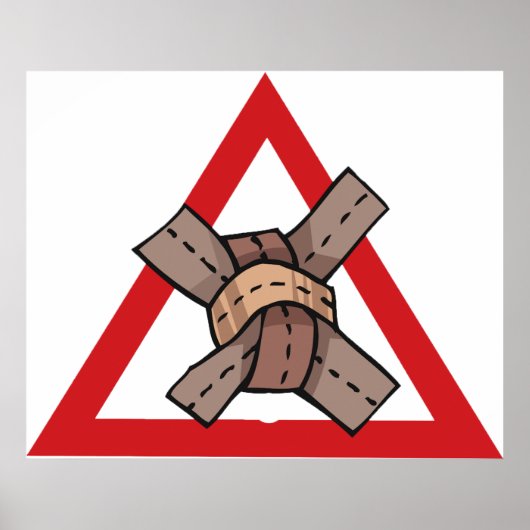 Funny Traffic Jam Knot Warning Road Sign Poster (Vorne)