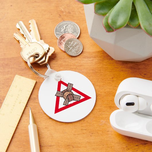 Funny Traffic Jam Knot Warning Road Sign Schlüsselanhänger