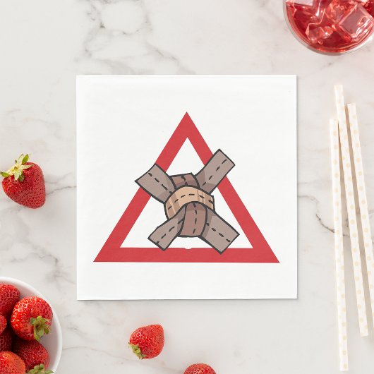 Funny Traffic Jam Knot Warning Road Sign Serviette