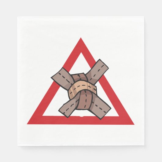 Funny Traffic Jam Knot Warning Road Sign Serviette (Vorderseite)
