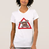 Funny Traffic Jam Knot Warning Road Sign T-Shirt (Vorderseite)