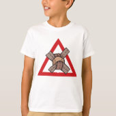 Funny Traffic Jam Knot Warning Road Sign T-Shirt (Vorderseite)