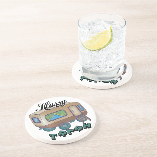 Funny Trailer Park Sandstone Untersetzer (Seite)