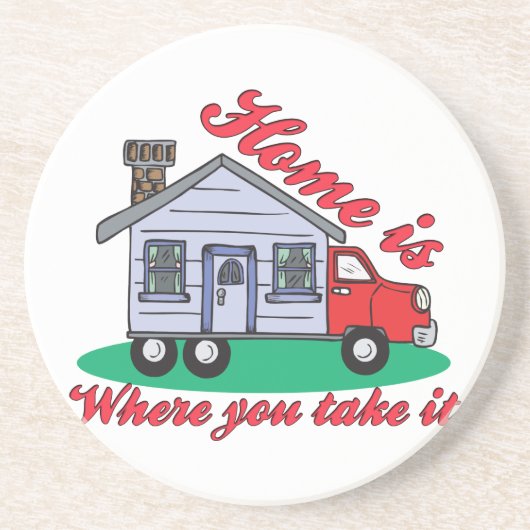 Funny Trailer Park Sandstone Untersetzer (Vorne)