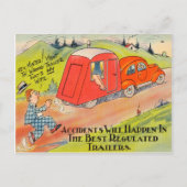 Funny Trailer RV Camping Camper Cartoon Postkarte (Vorderseite)