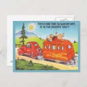 Funny Trailer RV Camping Camper Cartoon Postkarte (Vorne/Hinten)