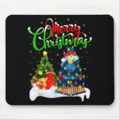 Funny Train Lover Xmas Lighting Santa Train Christ Mousepad (Vorne)