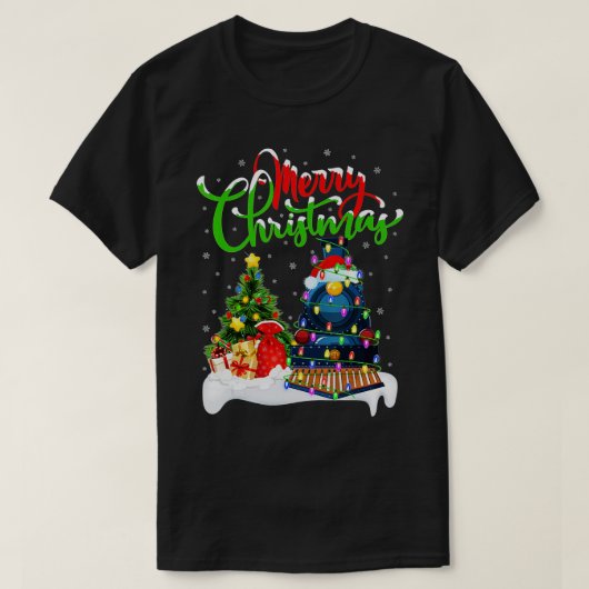 Funny Train Lover Xmas Lighting Santa Train Christ T-Shirt (Design vorne)