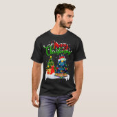 Funny Train Lover Xmas Lighting Santa Train Christ T-Shirt (Vorne ganz)