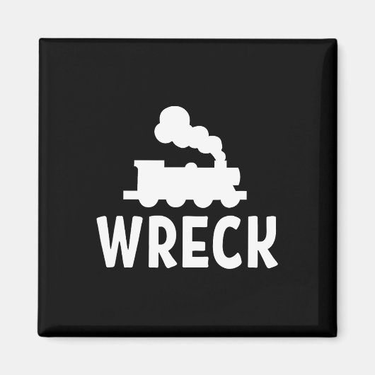 Funny Train Wreck . Sarcastic Joke T-Shirt Magnet (Vorne)