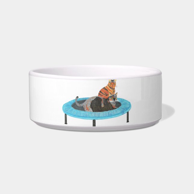 Funny Trampolin Cats Painting, Pet Disc Napf (Vorderseite)