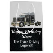 Funny Transport Semi Truck Driver Individuelle Nam Mittlere Geschenktüte (Vorderseite)