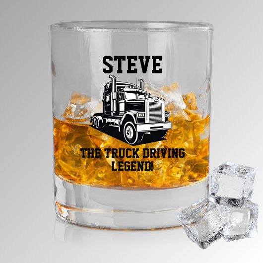 Funny Transport Semi Truck Driver Individuelle Nam Whiskyglas
