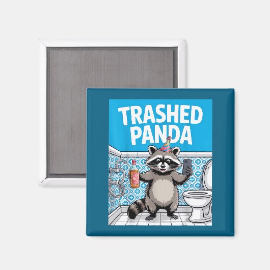 Funny Trashed Panda Raccoon Gets Drunk 1ff512797a7 Magnet (Vorderseite/Rückseite)