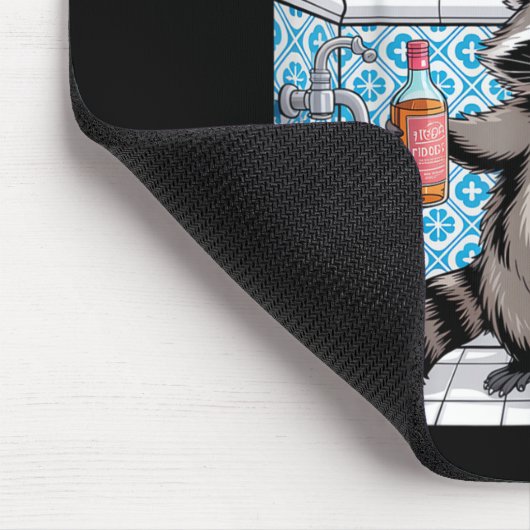 Funny Trashed Panda Raccoon Gets Drunk 1ff512797a7 Mousepad (Ecke)
