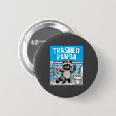 Funny Trashed Panda Raccoon Gets Drunk  Button (Vorne & Hinten)