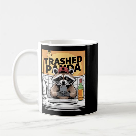 Funny Trashed Panda Raccoon Gets Drunk  Kaffeetasse (Links)