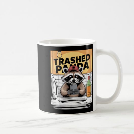 Funny Trashed Panda Raccoon Gets Drunk  Kaffeetasse (Rechts)