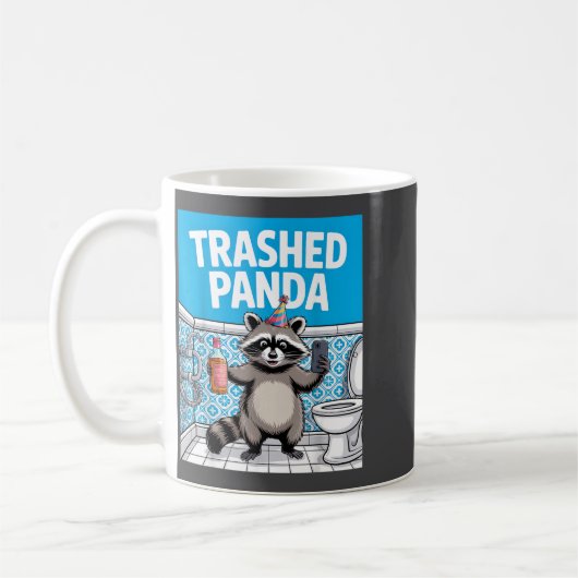 Funny Trashed Panda Raccoon Gets Drunk  Kaffeetasse (Links)
