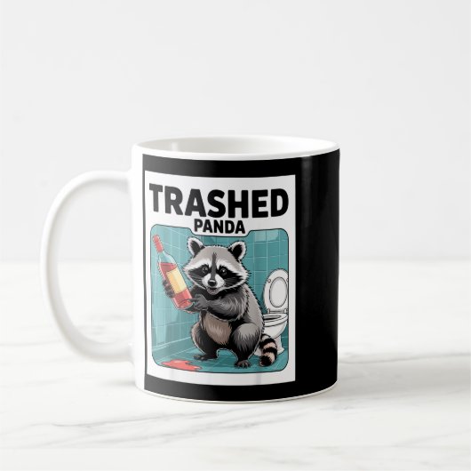 Funny Trashed Panda Raccoon Gets Drunk Kaffeetasse (Links)