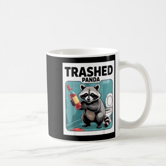 Funny Trashed Panda Raccoon Gets Drunk  Kaffeetasse (Rechts)