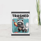 Funny Trashed Panda Raccoon Gets Drunk Karte (Vorderseite)