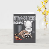Funny Trashed Panda Raccoon Gets Drunk  Karte (Gelbe Blume)