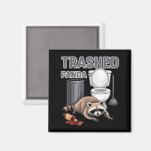 Funny Trashed Panda Raccoon Gets Drunk Magnet (Vorderseite/Rückseite)