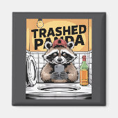 Funny Trashed Panda Raccoon Gets Drunk Magnet (Vorne)