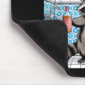 Funny Trashed Panda Raccoon Gets Drunk Mousepad (Ecke)