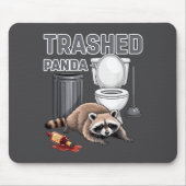 Funny Trashed Panda Raccoon Gets Drunk Mousepad (Vorne)