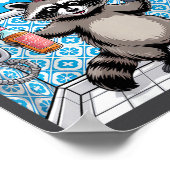 Funny Trashed Panda Raccoon Gets Drunk  Poster (Ecke)