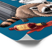 Funny Trashed Panda Raccoon Gets Drunk  Poster (Ecke)