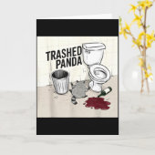 Funny Trashed Panda Racoon Gets Drunk Karte (Gelbe Blume)