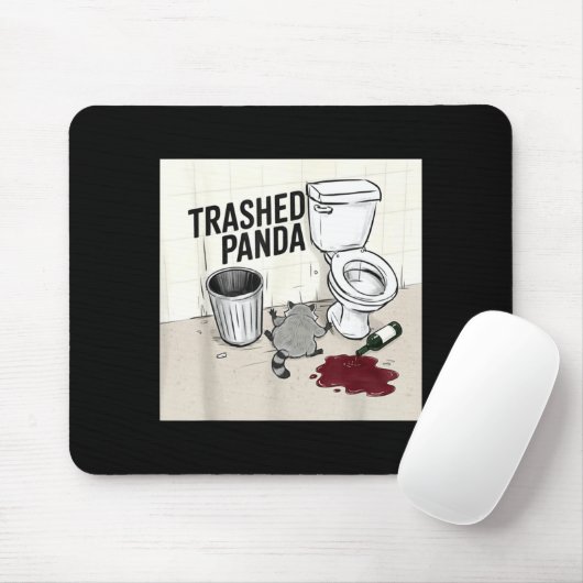 Funny Trashed Panda Racoon Gets Drunk  Mousepad (Mit Mouse)