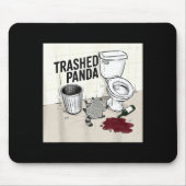 Funny Trashed Panda Racoon Gets Drunk  Mousepad (Vorne)