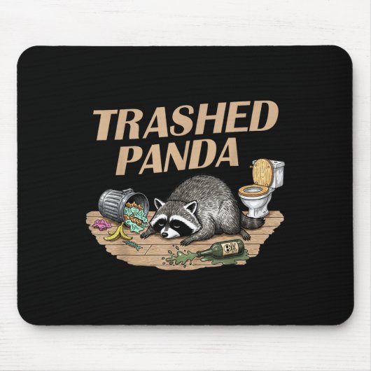 Funny Trashed Panda Racoon Gets Drunk Racoon Meme  Mousepad (Vorne)