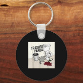 Funny Trashed Panda Racoon Gets Drunk Schlüsselanhänger (Vorderseite)