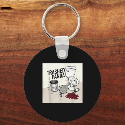 Funny Trashed Panda Racoon Gets Drunk Schlüsselanhänger (Vorderseite)