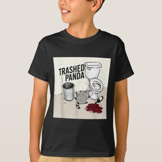 Funny Trashed Panda Racoon Gets Drunk T-Shirt (Vorderseite)