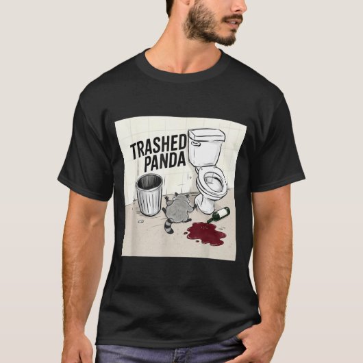 Funny Trashed Panda Racoon Gets Drunk  T-Shirt (Vorderseite)